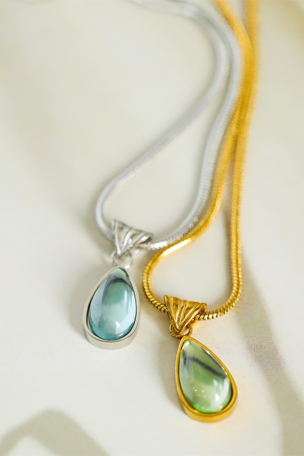 Teardrop Shape Titanium Steel Pendant Necklace Carauana Store