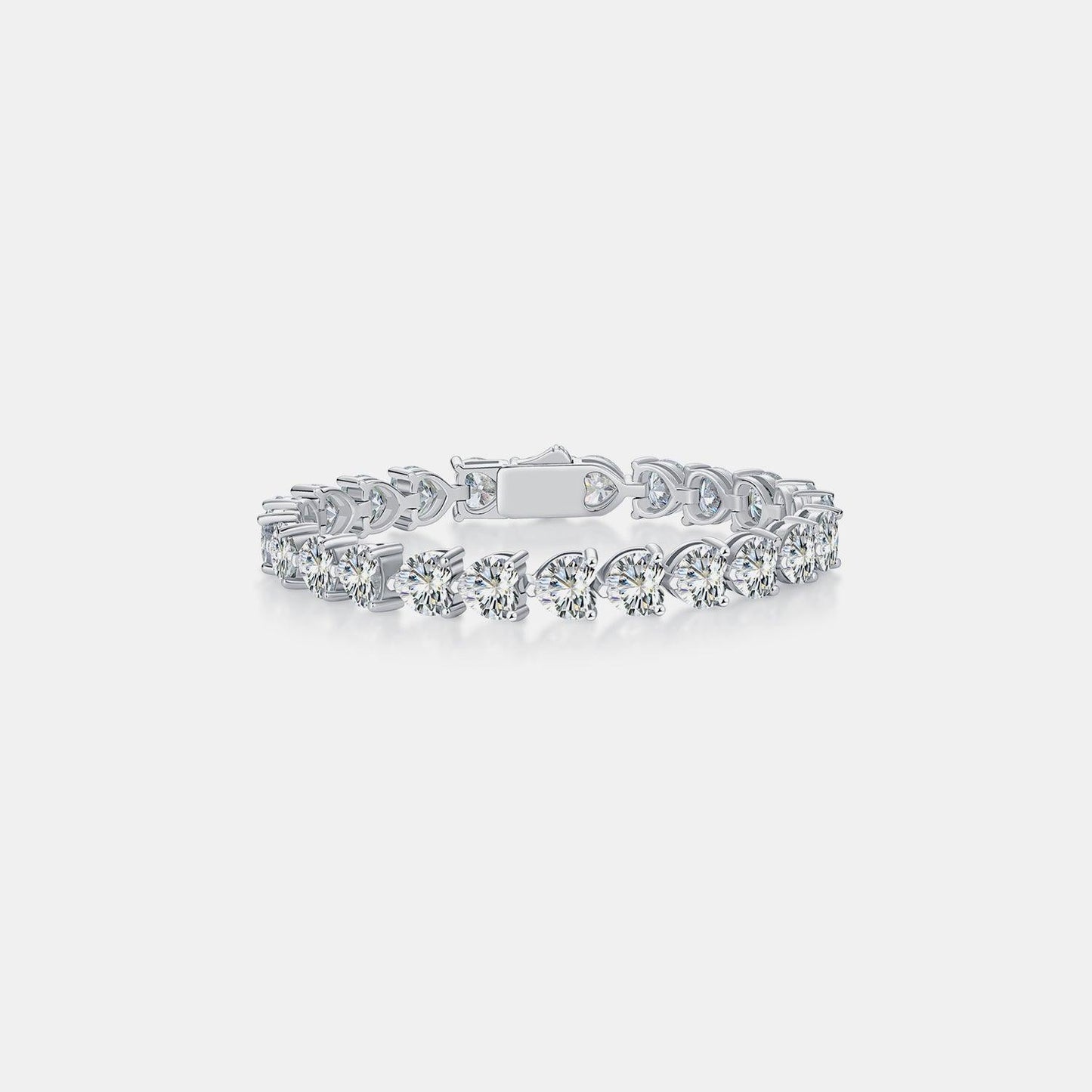 24 Carat Moissanite 925 Sterling Silver Heart Bracelet Carauana Store