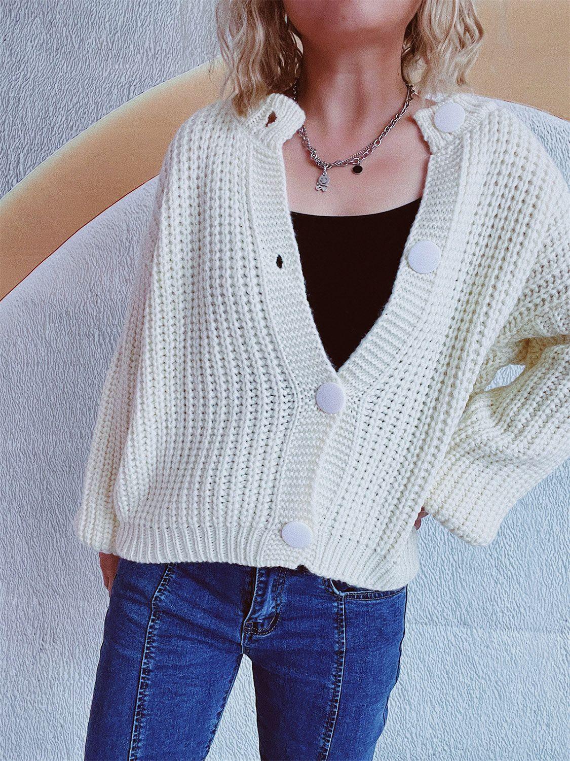 Button Up Long Sleeve Cardigan Carauana Store
