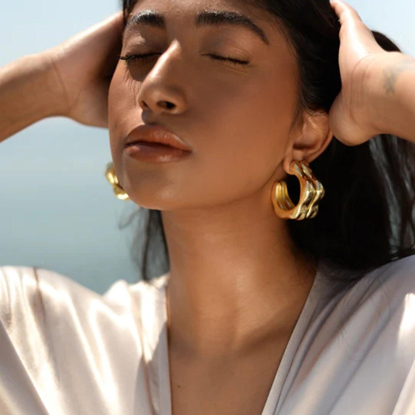 Stainless Steel C-Hoop Earrings Carauana Store