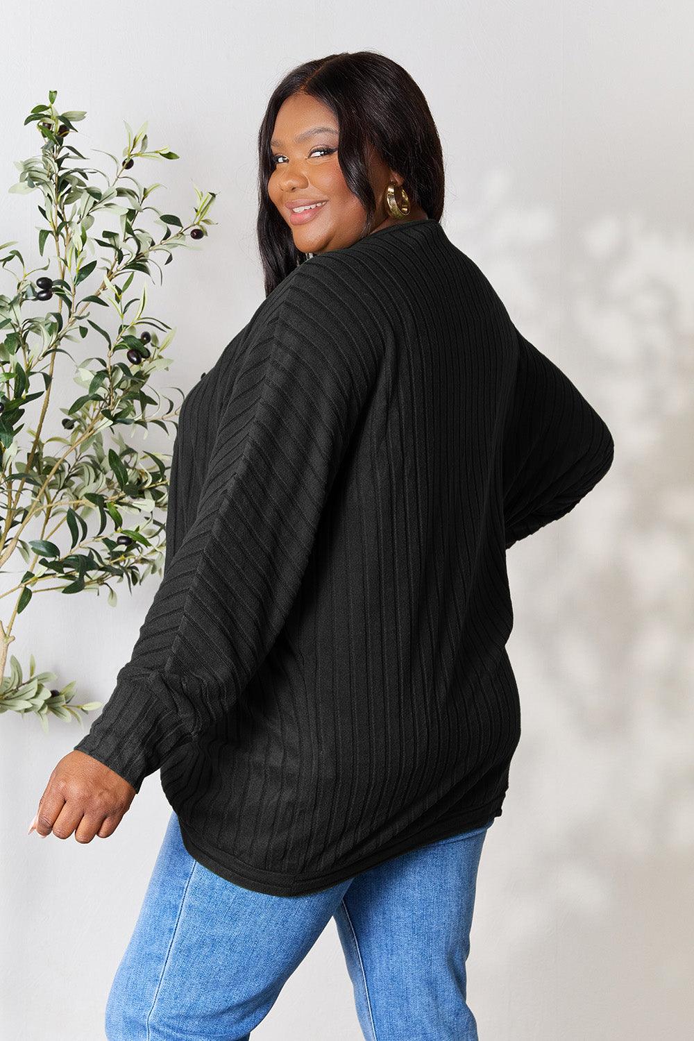Basic Bae Full Size Ribbed Cocoon Cardigan Carauana Store