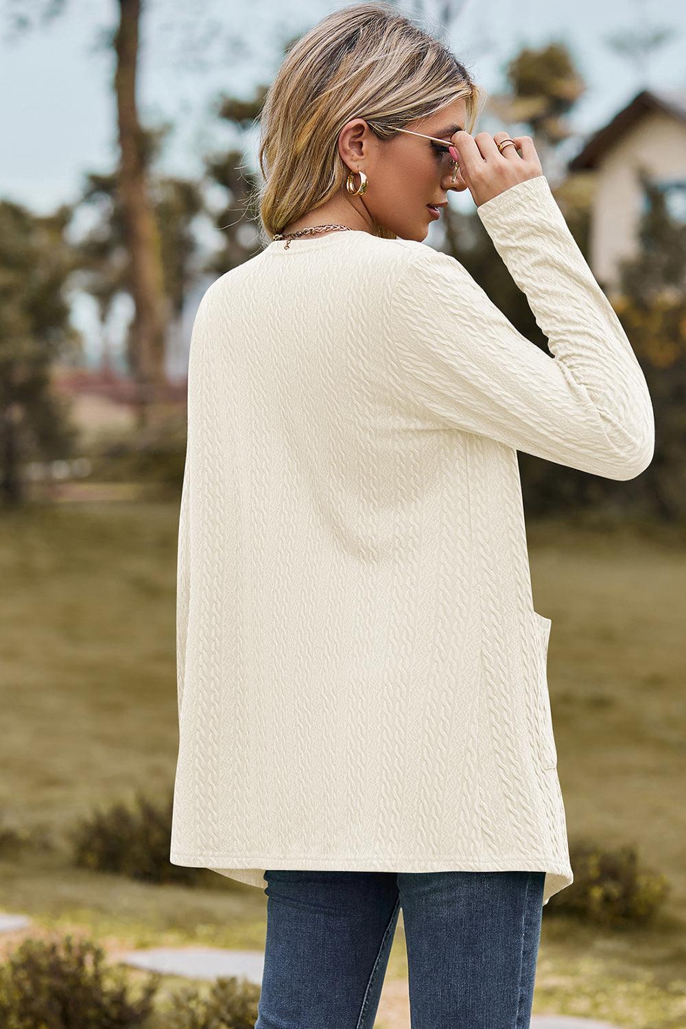 Open Front Long Sleeve Cardigan Carauana Store