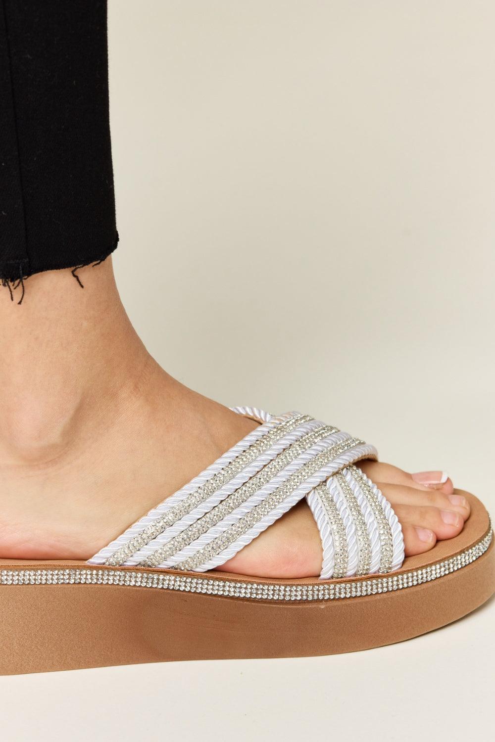 Forever Link Rhinestone Platform Wedge Sandals Carauana Store