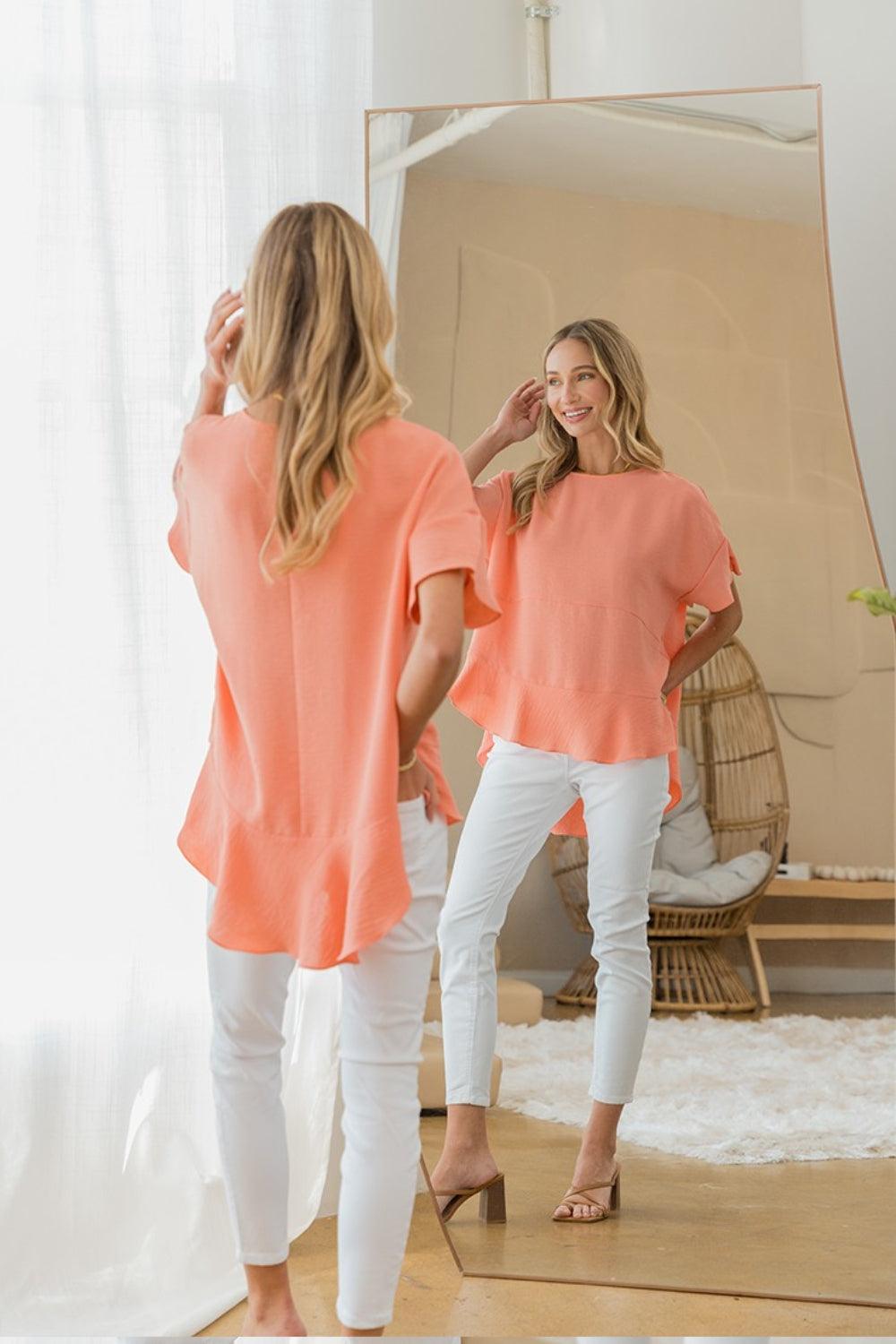 Sew In Love Round Neck Ruffled Top Carauana Store