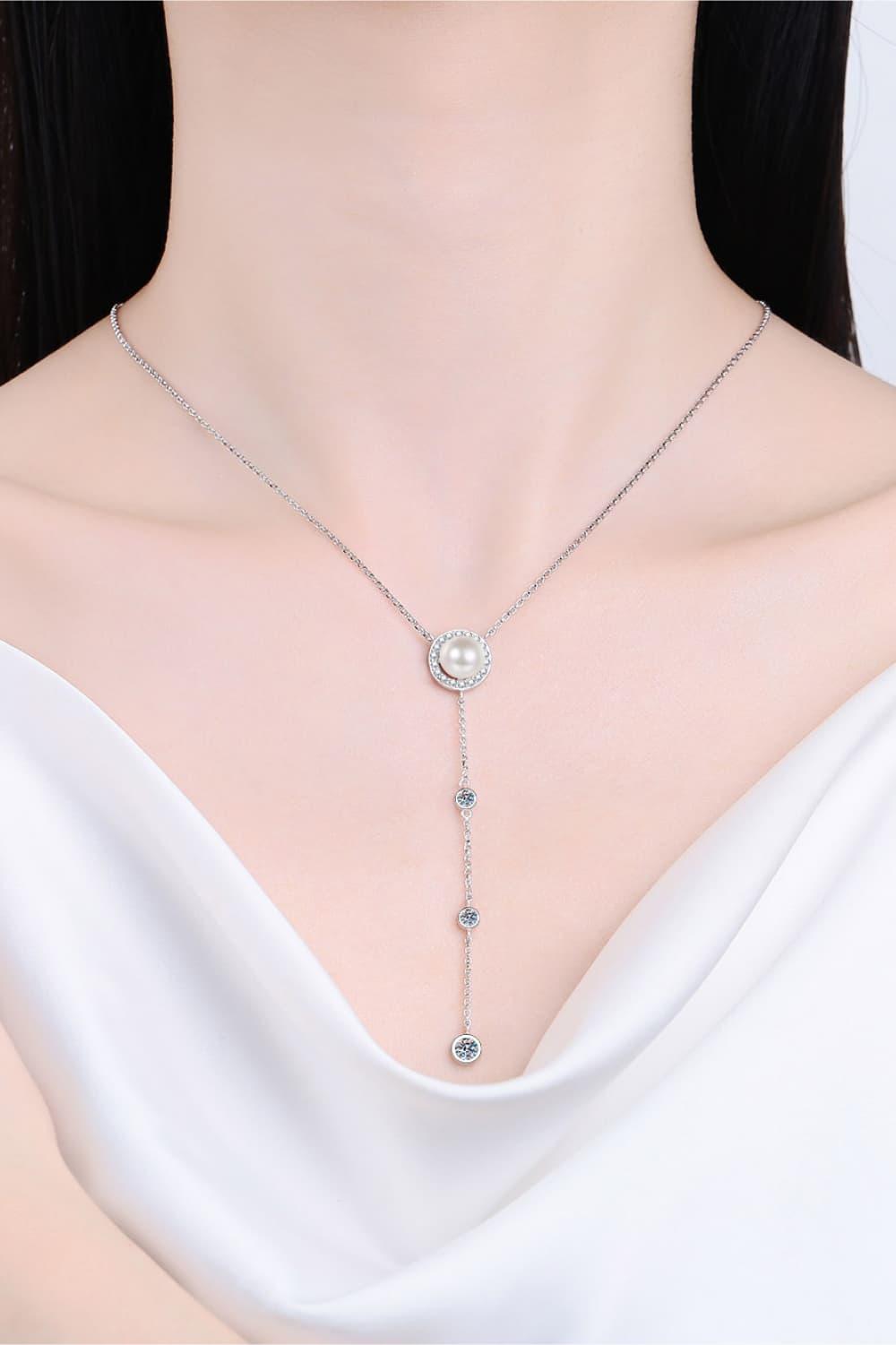 Moissanite Rhodium-Plated Necklace Carauana Store