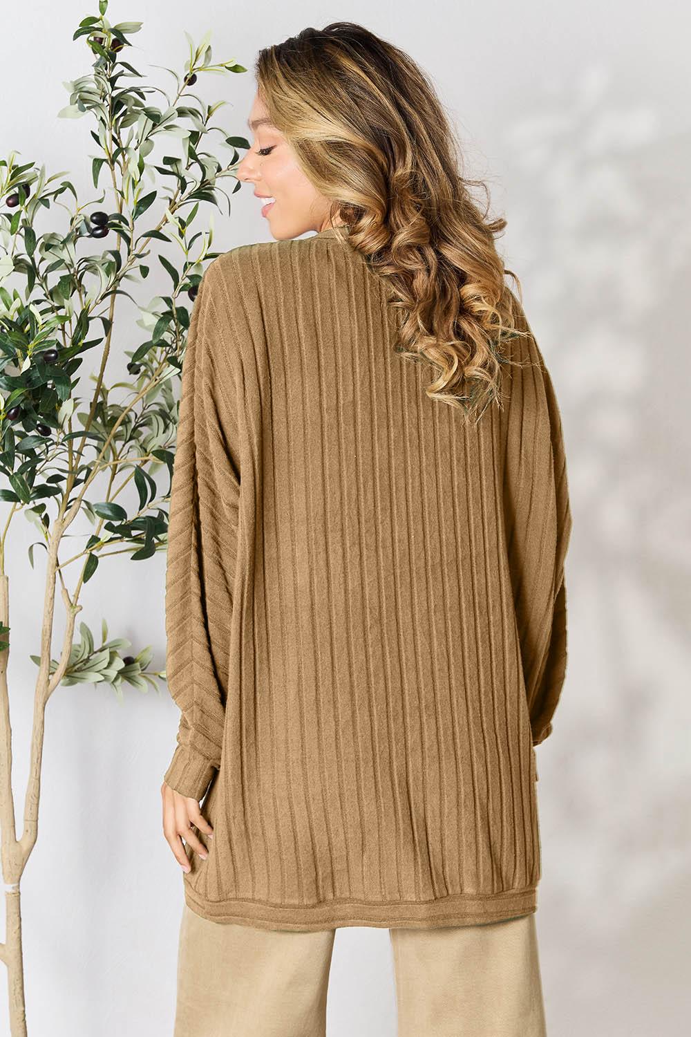 Basic Bae Full Size Ribbed Cocoon Cardigan Carauana Store