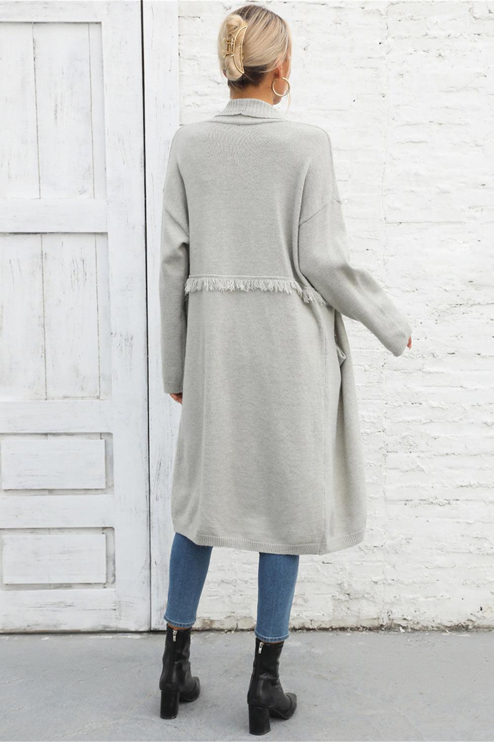 Angel Wings Open Front Pocketed Cardigan Carauana Store