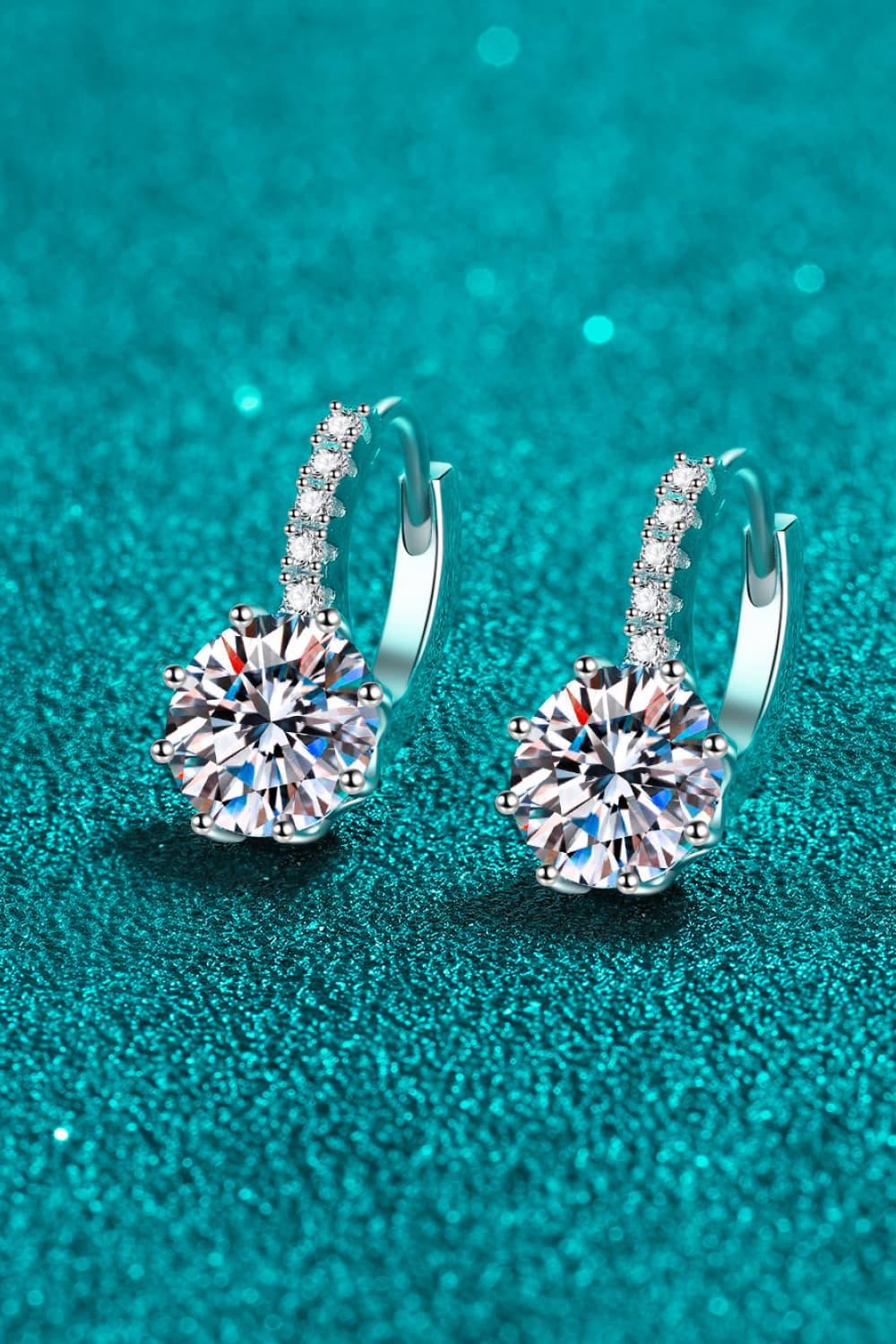 4 Carat Moissanite 925 Sterling Silver Earrings Carauana Store
