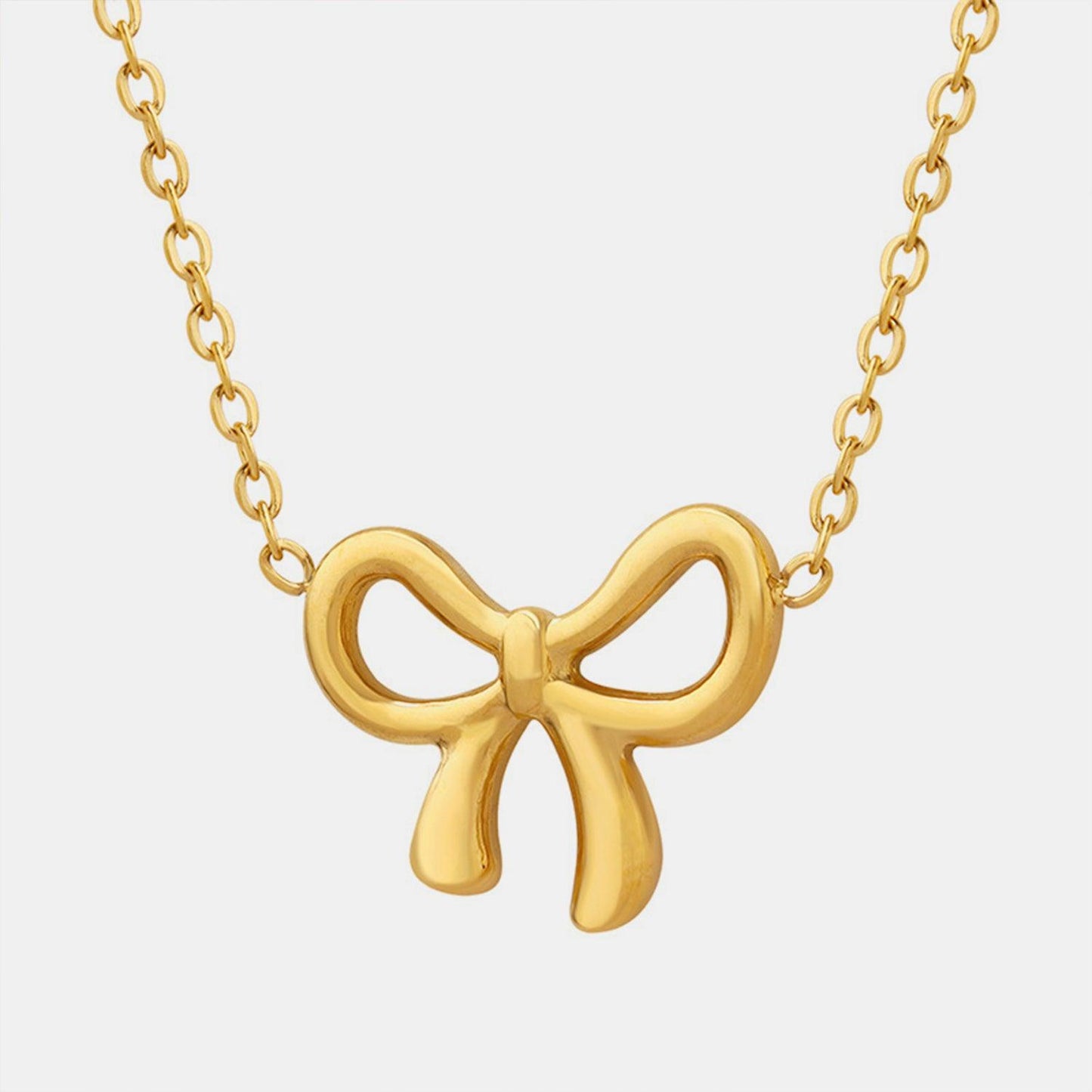 Gold-Plated Titanium Steel Bow Pendant Necklace Carauana Store