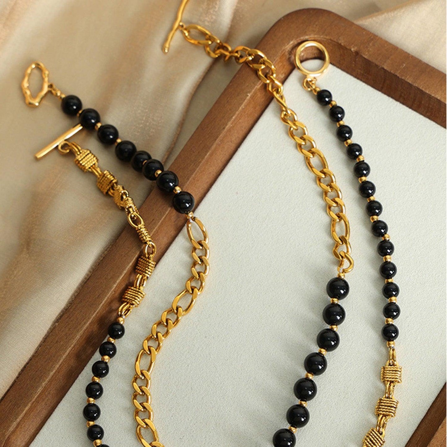 Bead Detail Chunky Chain Necklace Carauana Store