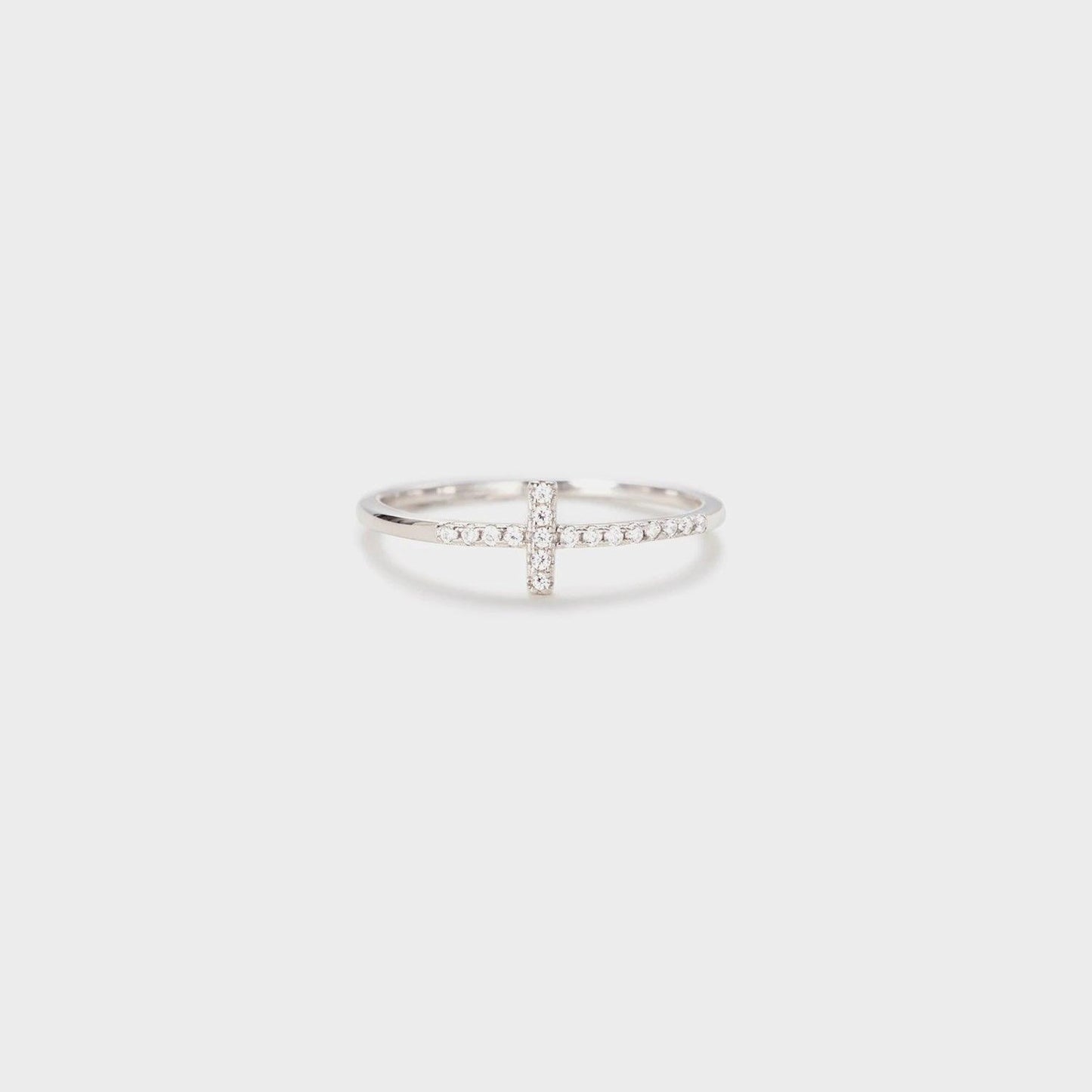 Cross Inlaid Zircon 925 Sterling Silver Ring Carauana Store