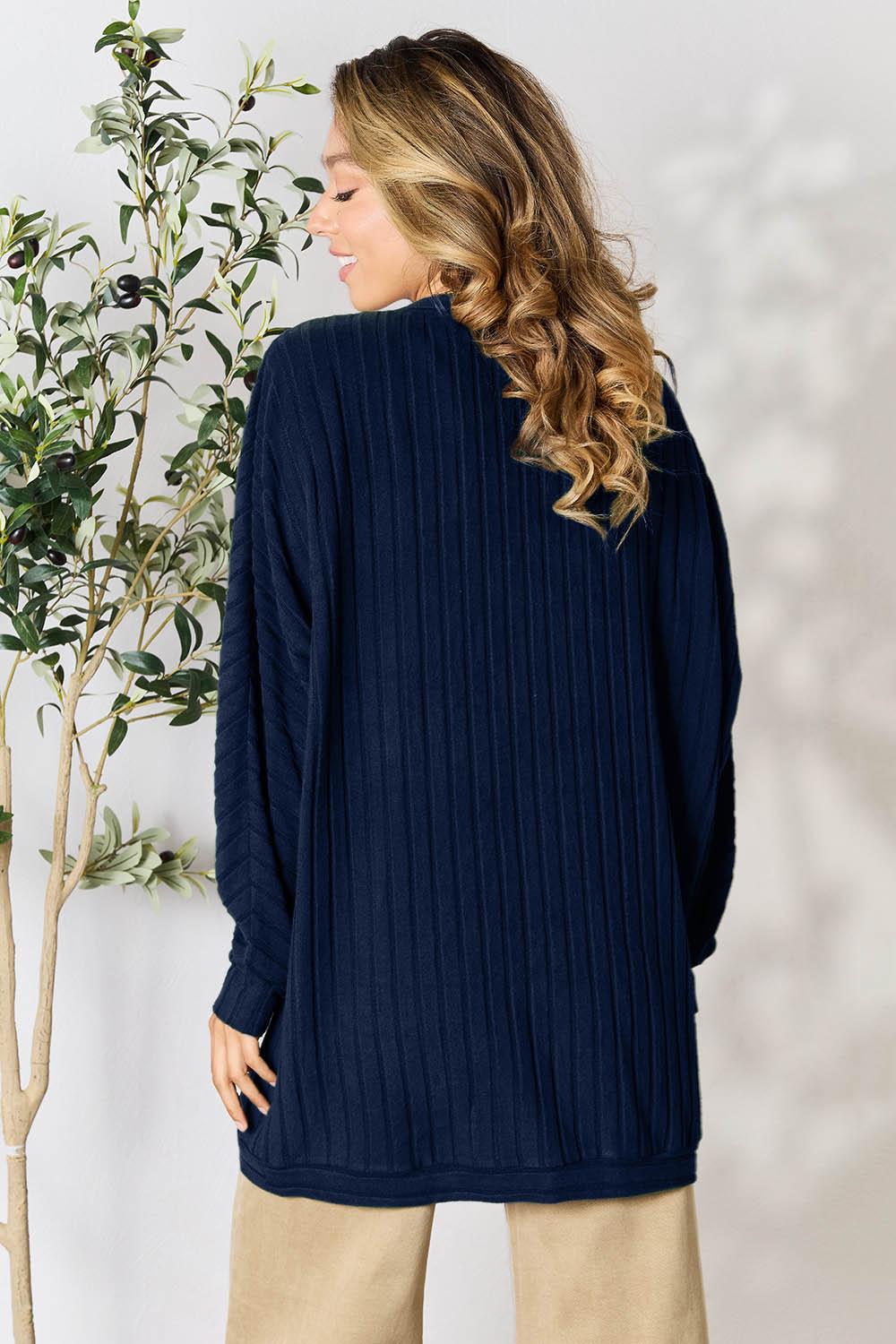 Basic Bae Full Size Ribbed Cocoon Cardigan Carauana Store
