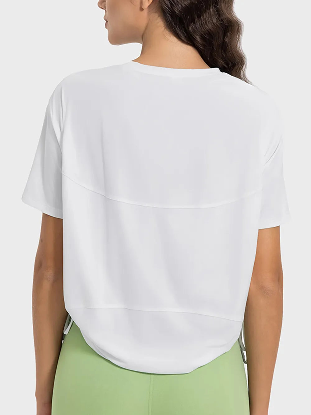 Millennia Drawstring Round Neck Short Sleeve Active T-Shirt Carauana Store