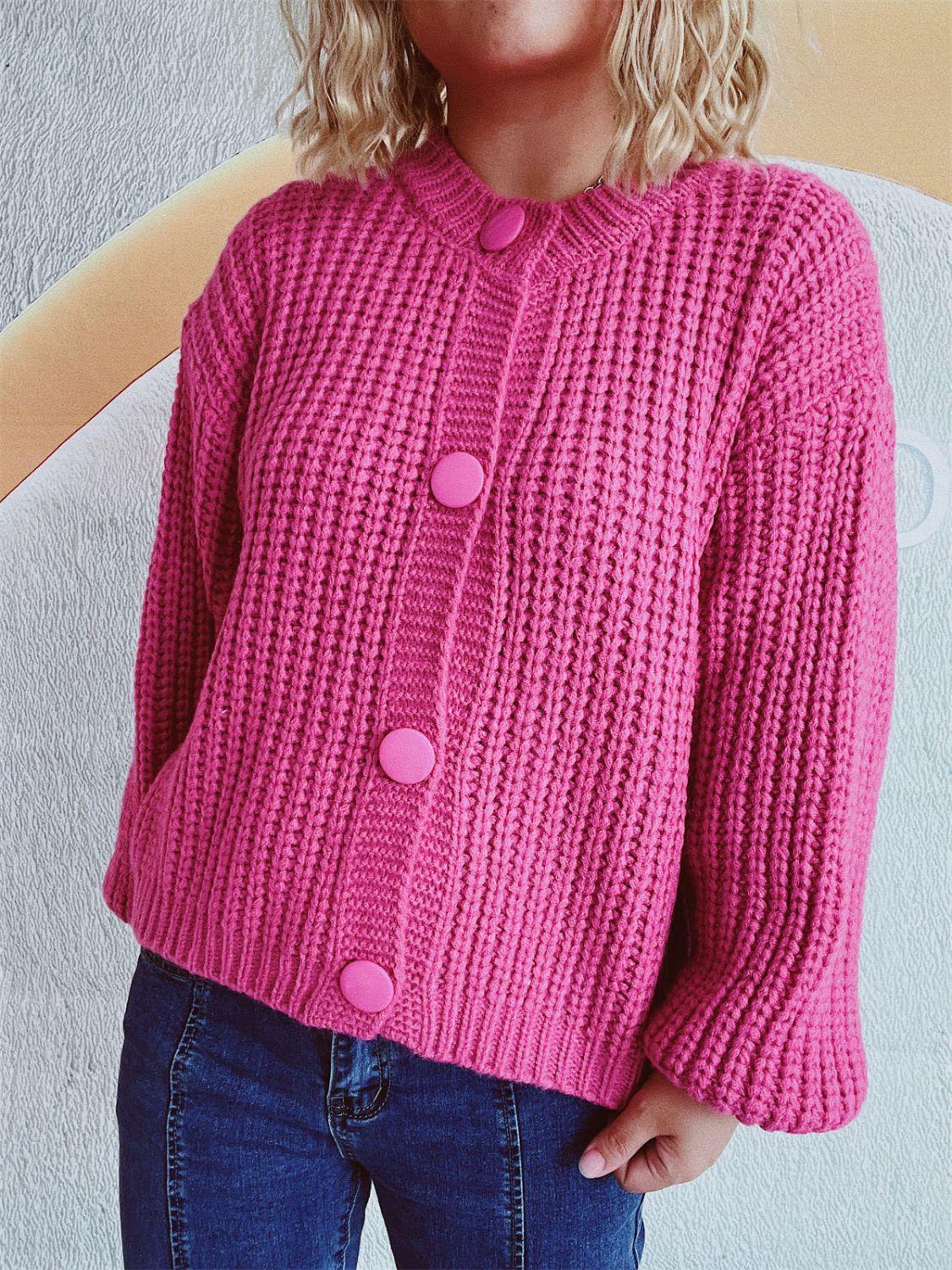 Button Up Long Sleeve Cardigan Carauana Store