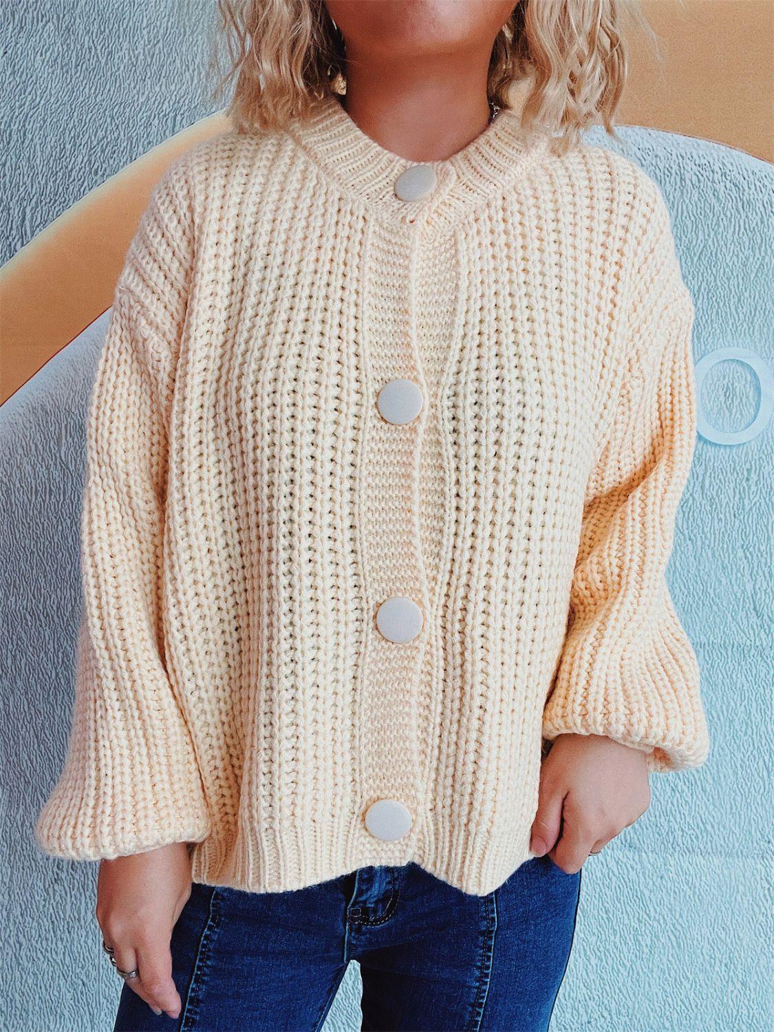 Button Up Long Sleeve Cardigan Carauana Store