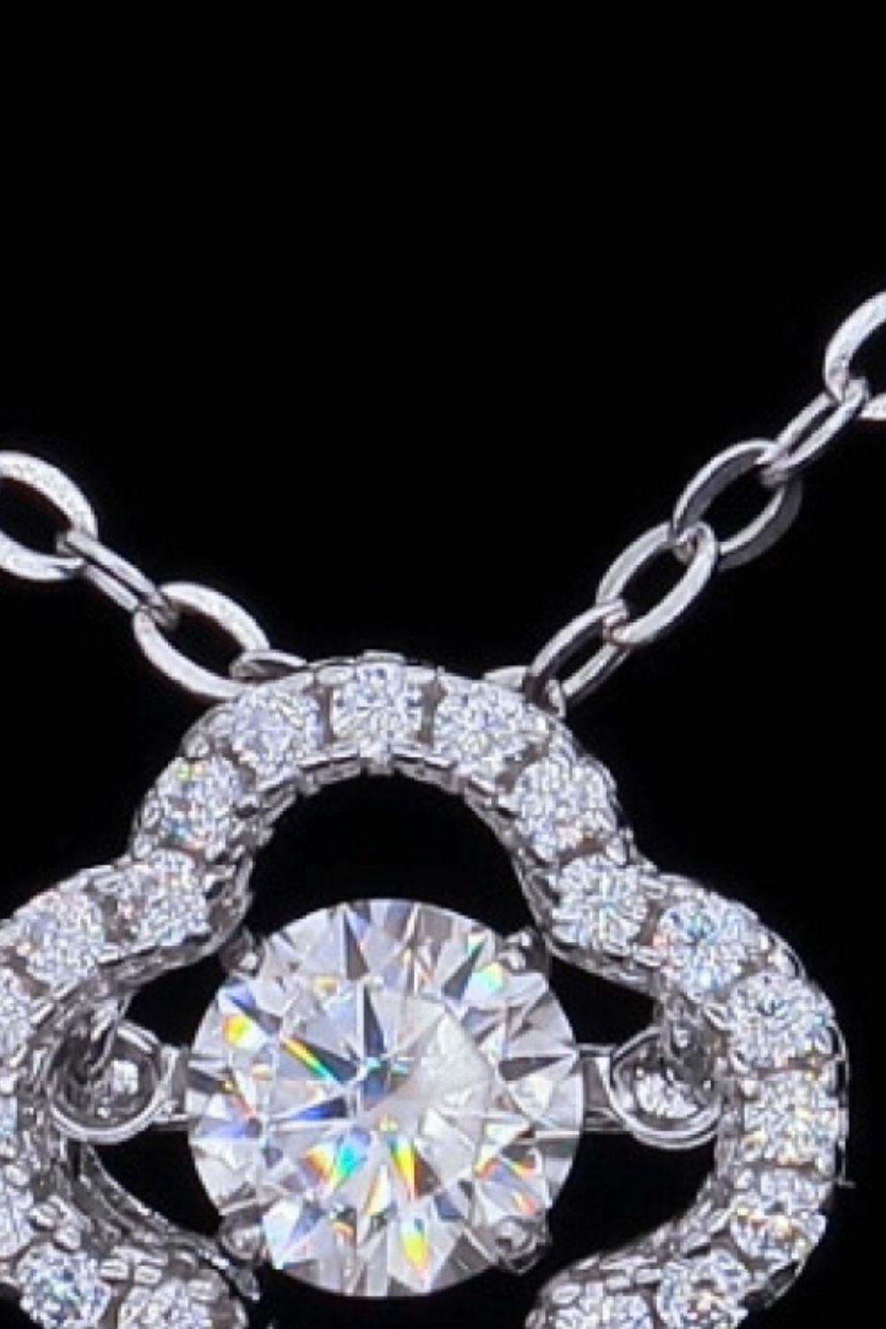 925 Sterling Silver Moissanite Flower Pendant Necklace Carauana Store