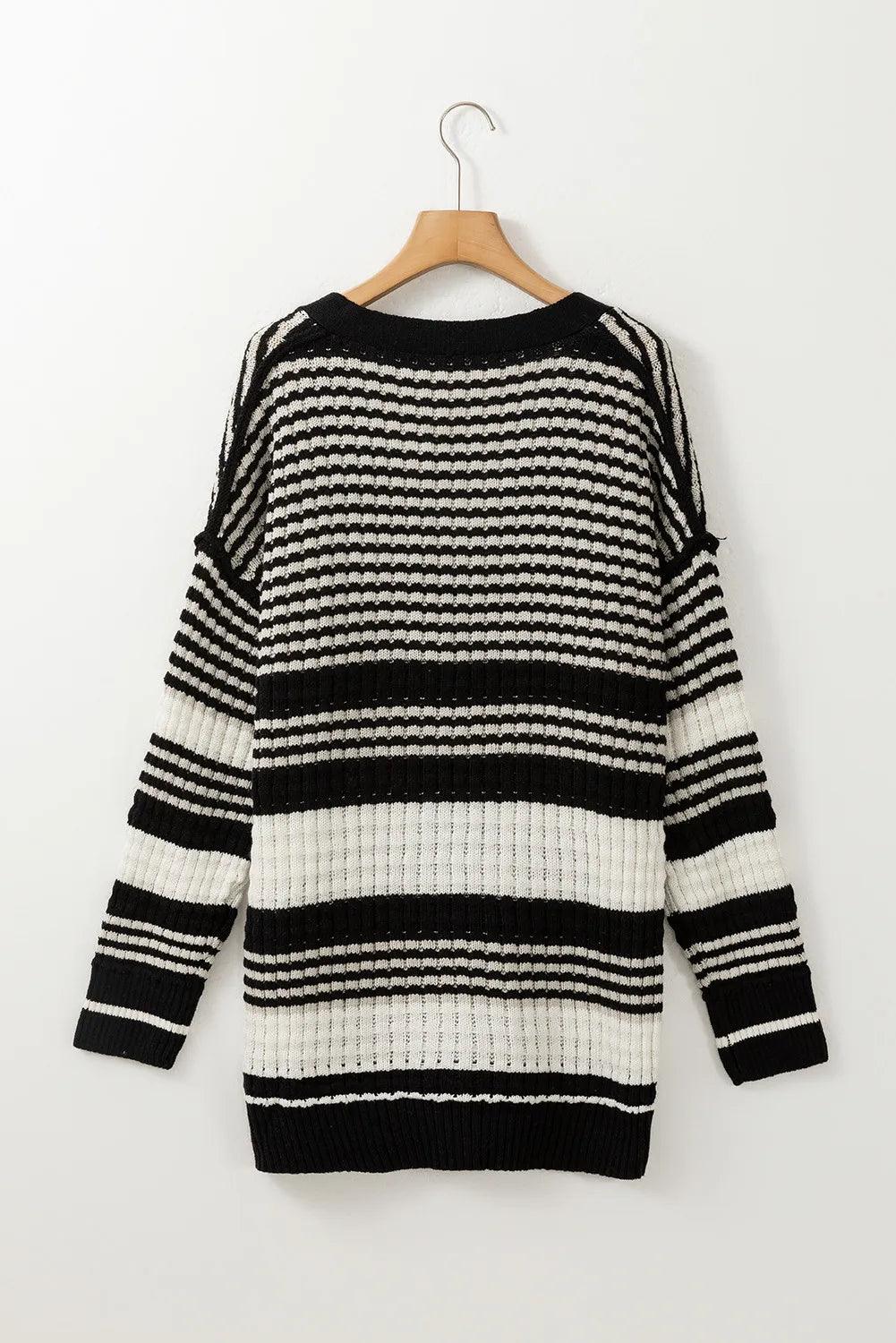 Striped Button Down Cardigan Carauana Store