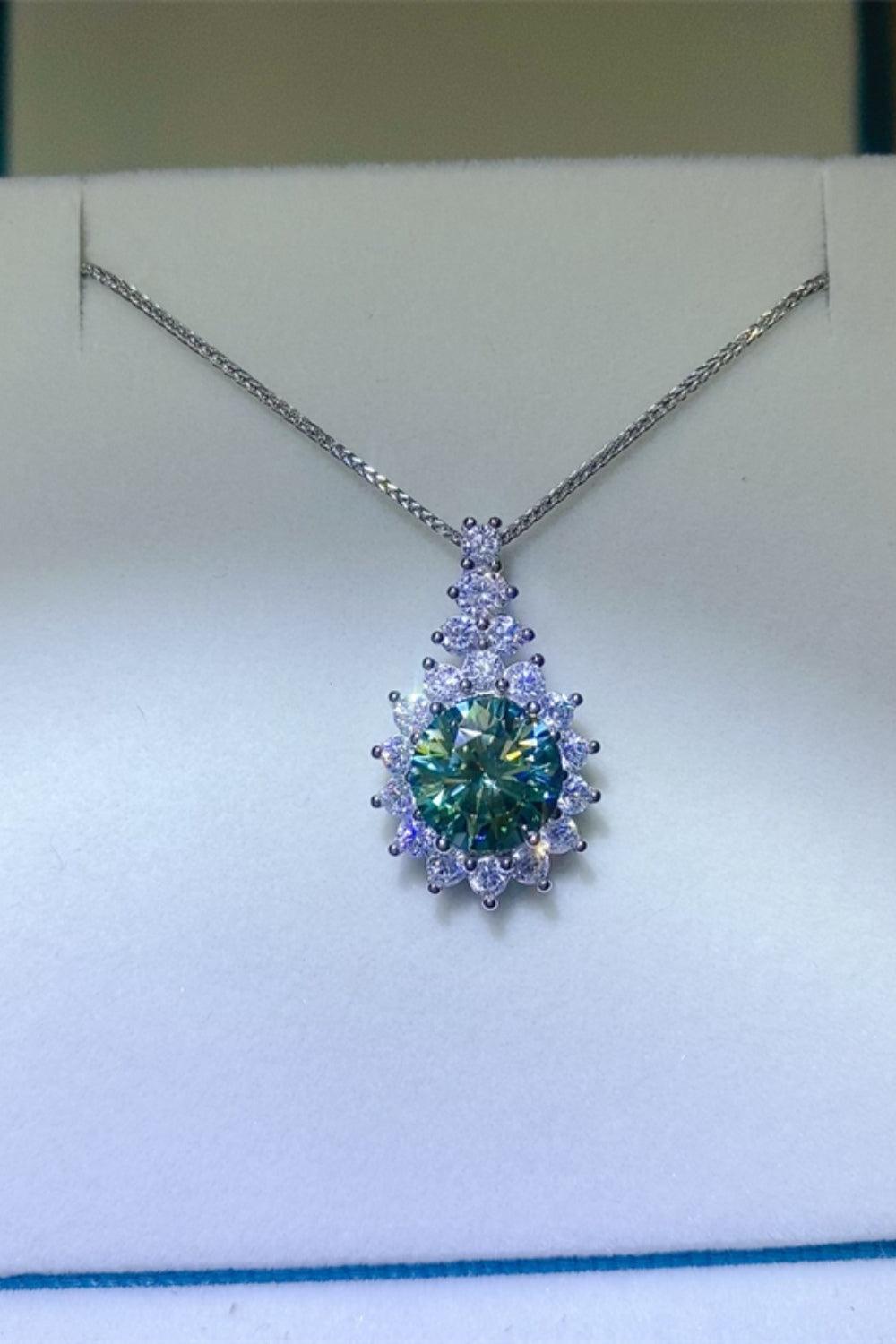 3 Carat Moissanite 925 Sterling Silver Pendant Necklace Carauana Store
