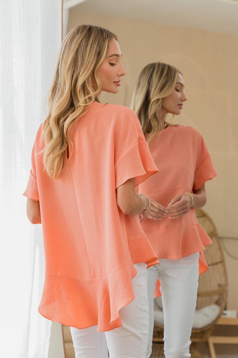 Sew In Love Round Neck Ruffled Top Carauana Store