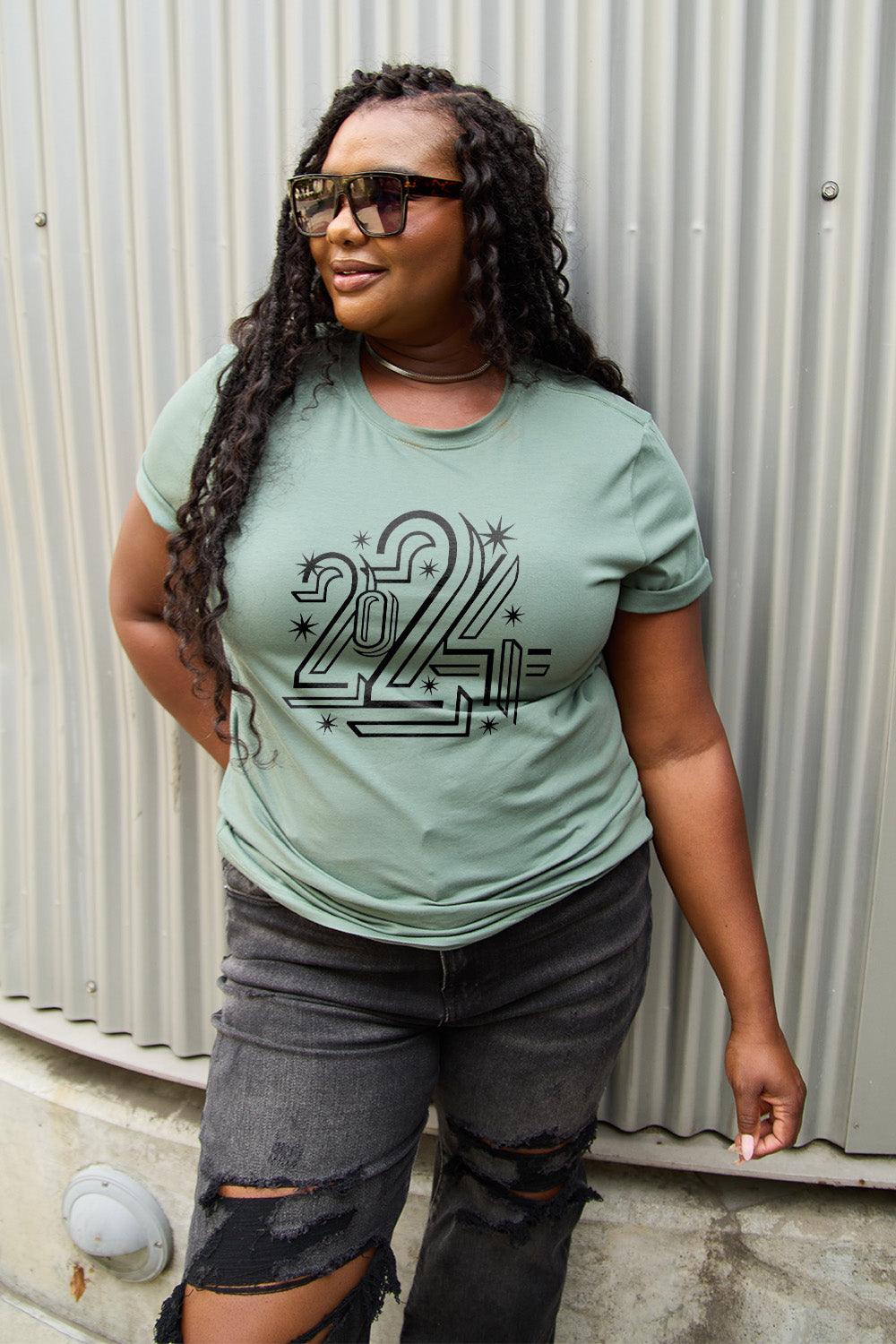 Simply Love Full Size 2024 Round Neck Short Sleeve T-Shirt Carauana Store