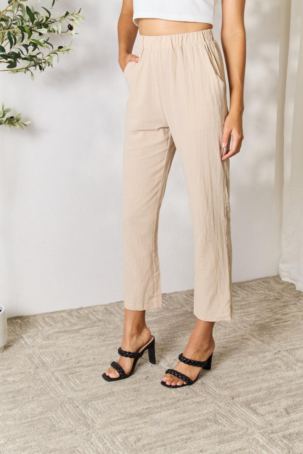 Double Take Pull-On Pants with Pockets Carauana Store