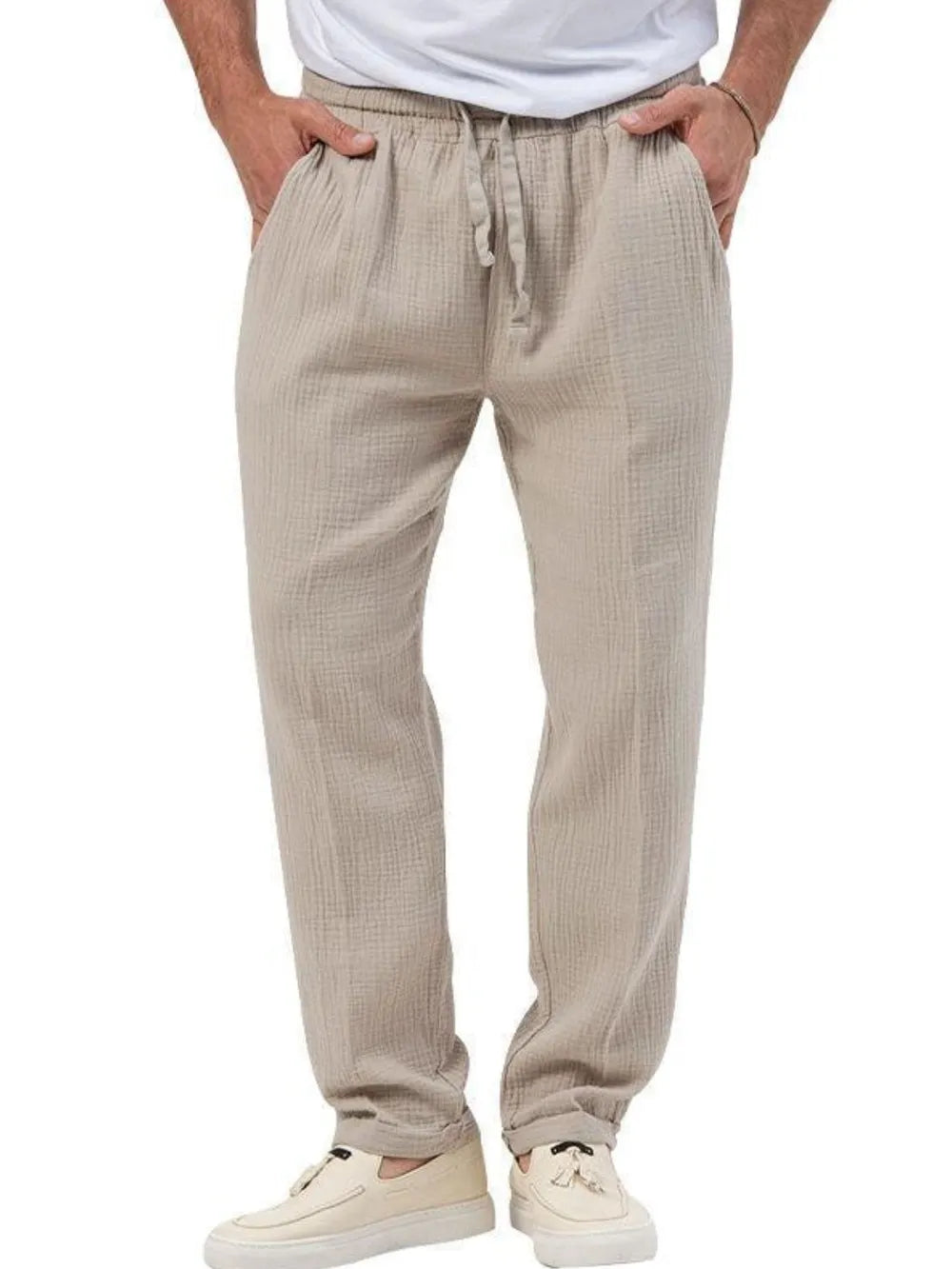 Men's Plus Size Drawstring Texture Pants
