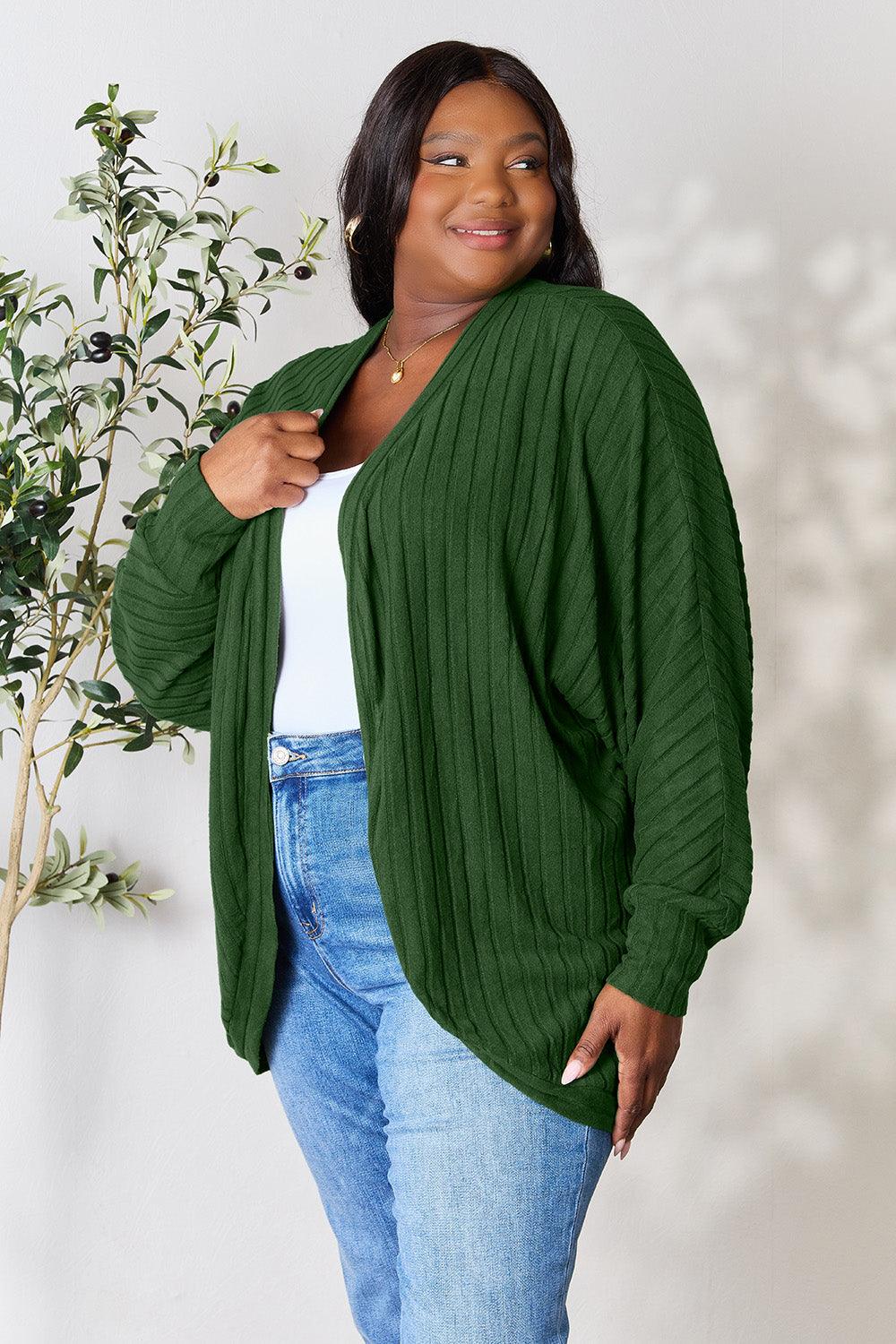 Basic Bae Full Size Ribbed Cocoon Cardigan Carauana Store