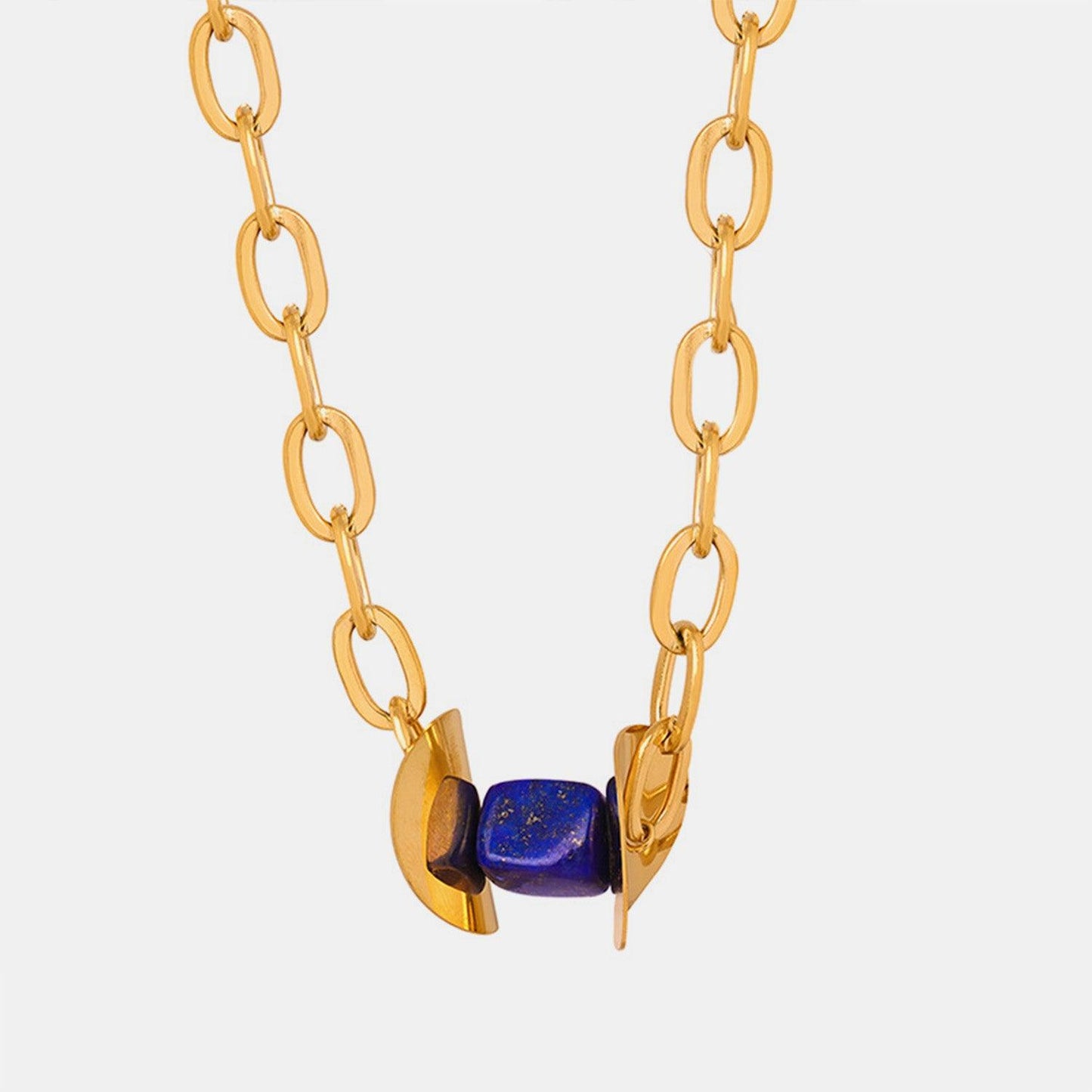 Natural Stone Pendant Titanium Steel Necklace Carauana Store