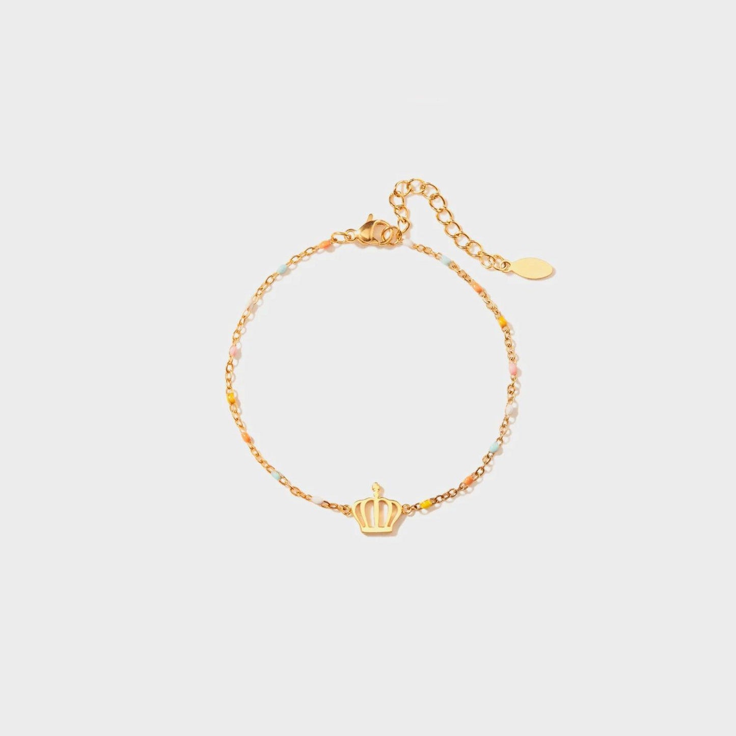 Crown Shape 18K Gold-Plated Bead Bracelet Carauana Store