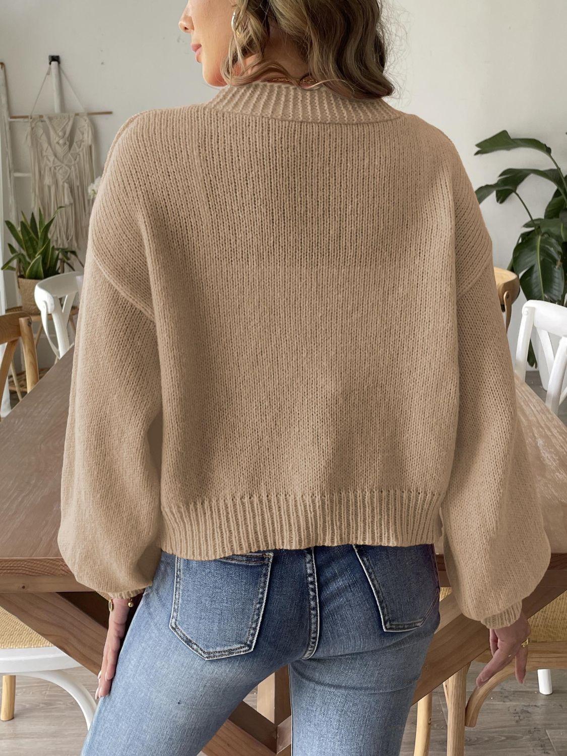 Pearl Open Front Long Sleeve Cardigan Carauana Store