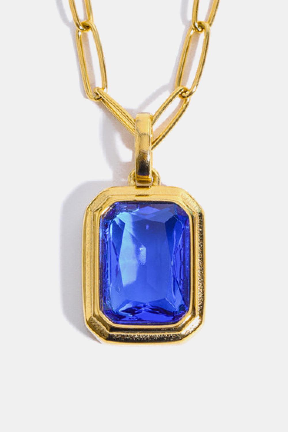 Zircon 18K Gold-Plated Geometrical Shape Pendant Necklace Carauana Store