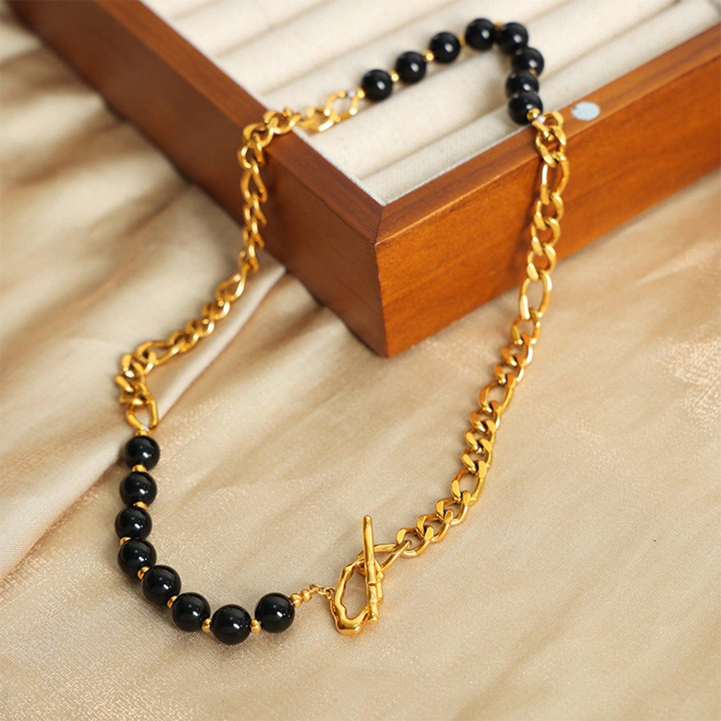 Bead Detail Chunky Chain Necklace Carauana Store