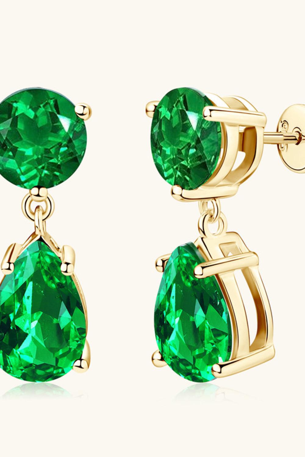 Lab-Grown Emerald Drop Earrings Carauana Store