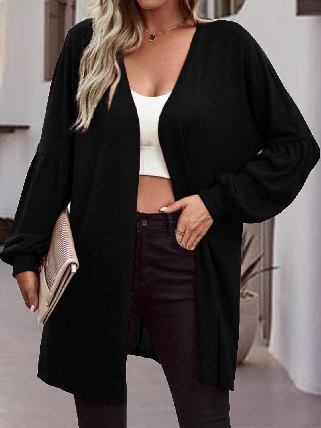 Open Front Long Sleeve Cardigan Carauana Store