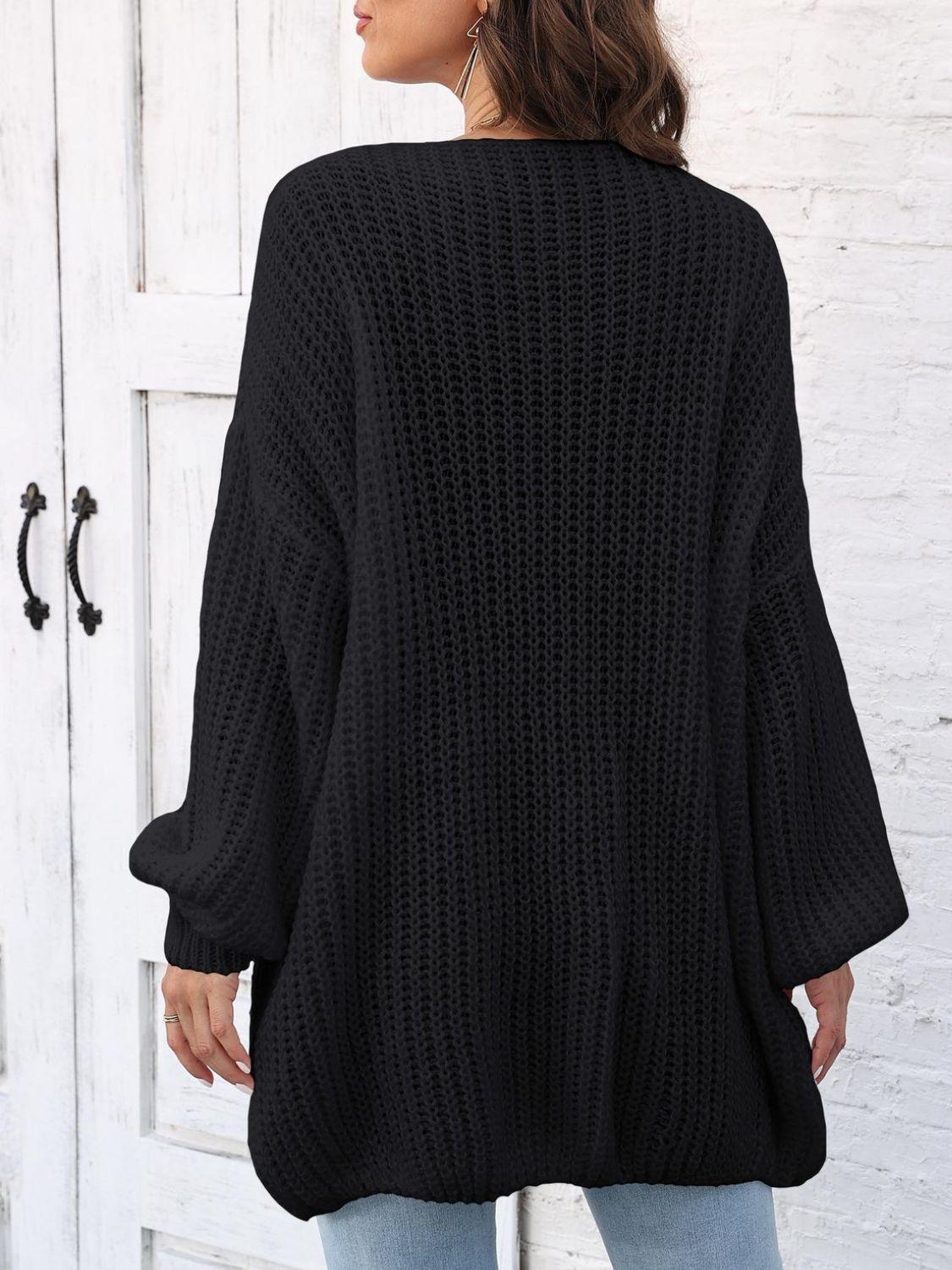 Open Front Long Sleeve Cardigan Carauana Store