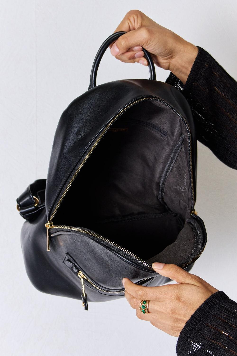 David Jones PU Leather Backpack Carauana Store