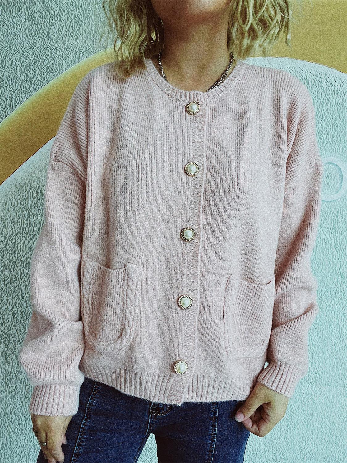 Button Up Long Sleeve Cardigan Carauana Store