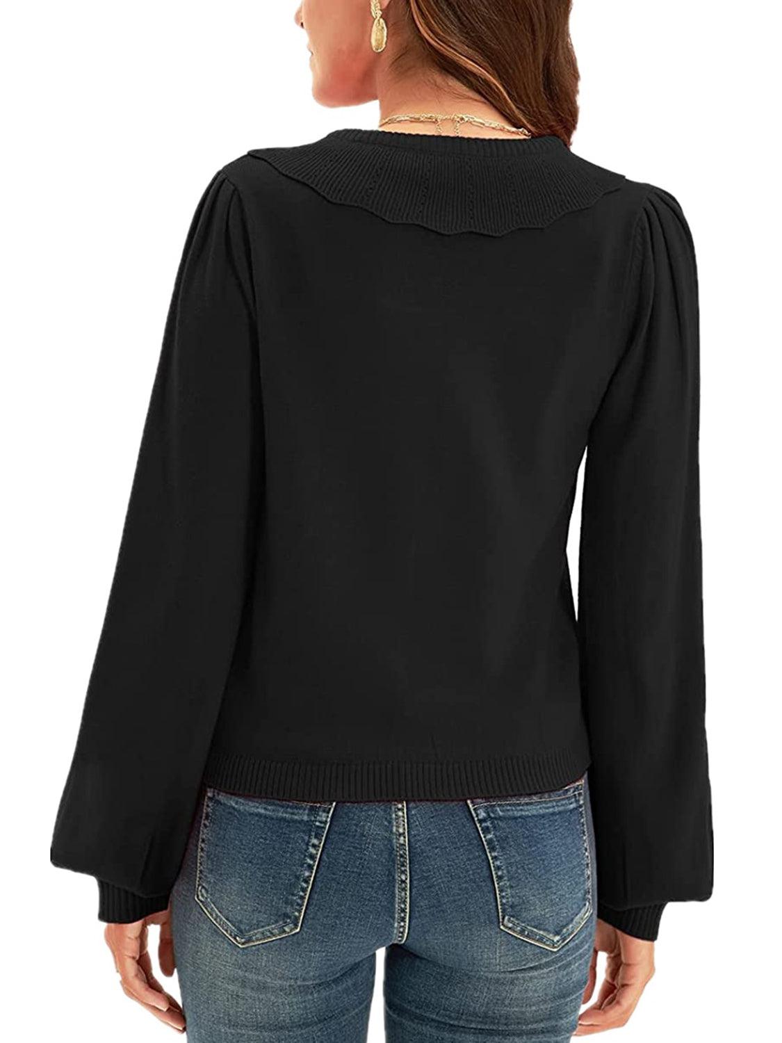 Collared Long Sleeve Button Down Cardigan Carauana Store