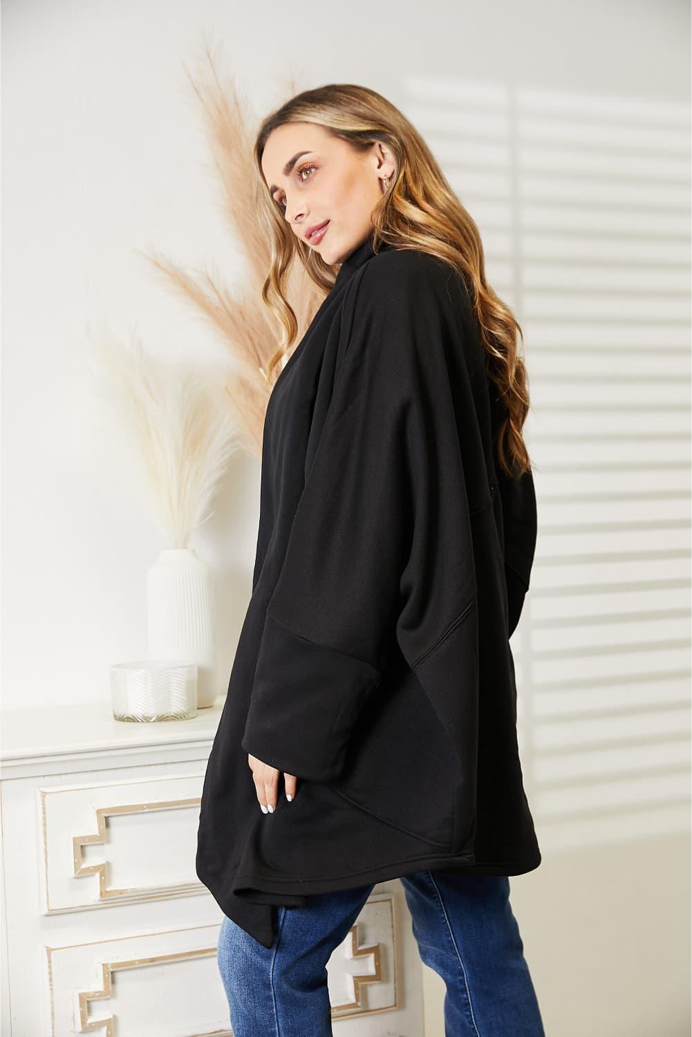 HEYSON Full Size Open Front Cardigan with Scarf Design Carauana Store