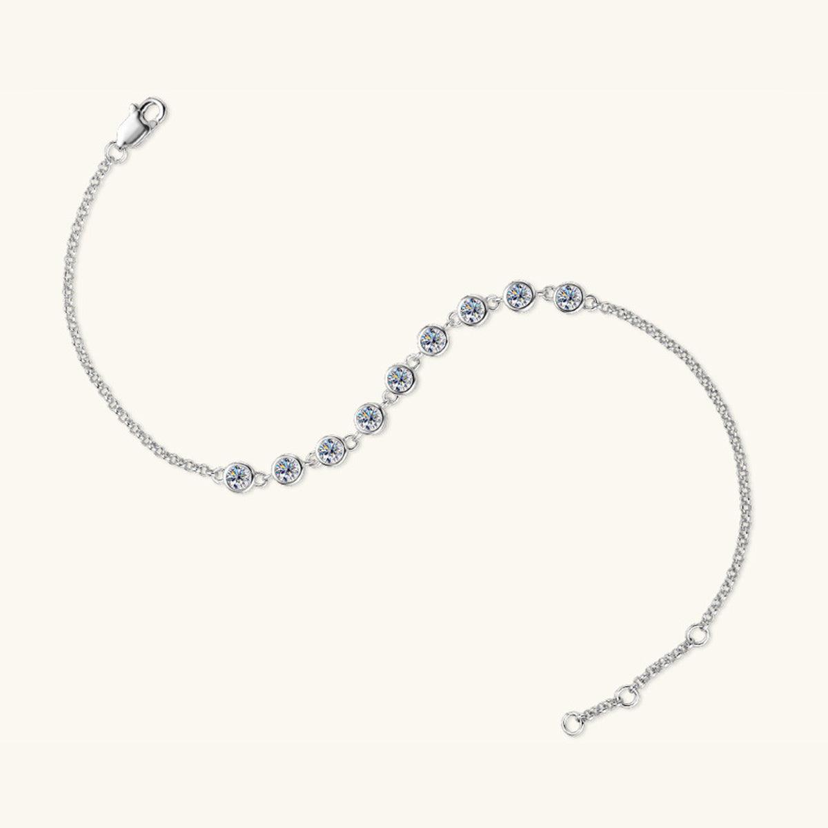Inlaid Moissanite 925 Sterling Silver Bracelet Carauana Store
