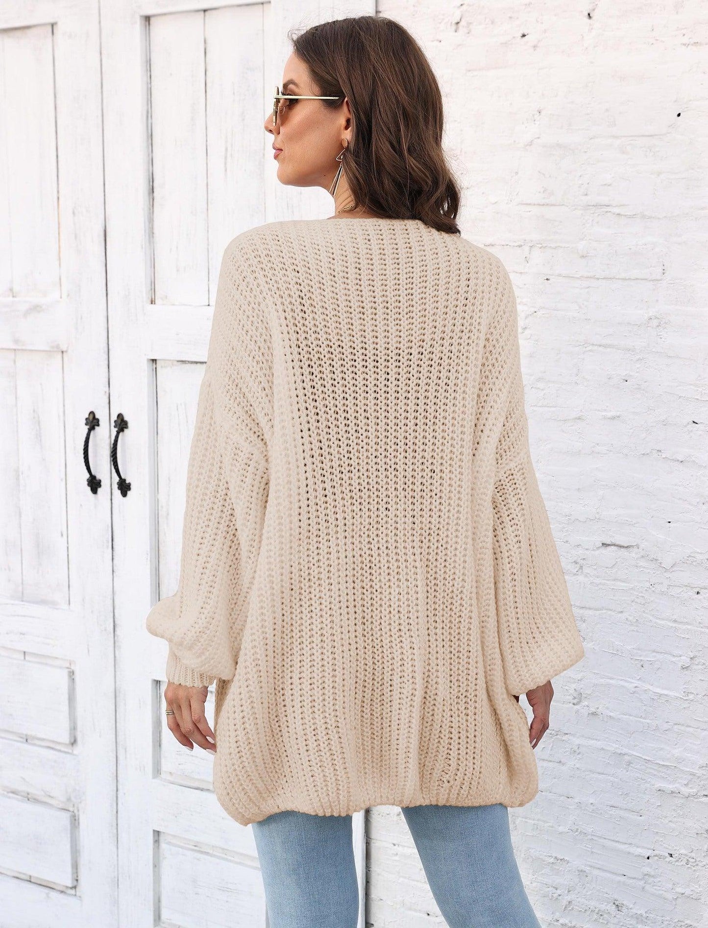 Open Front Long Sleeve Cardigan Carauana Store