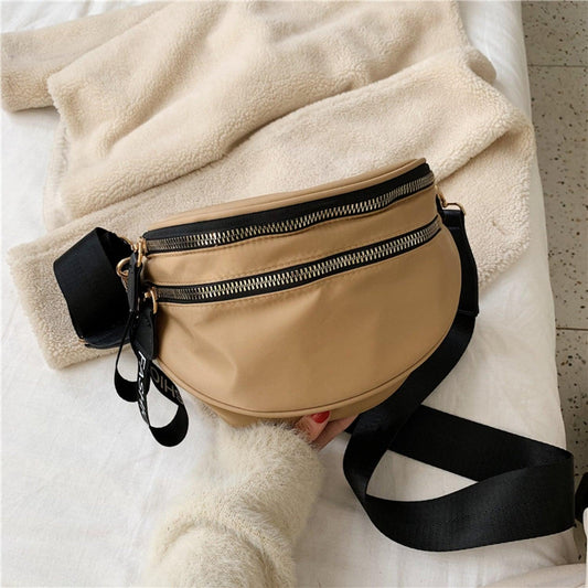 Double Zip Nylon Crossbody Bag Carauana Store