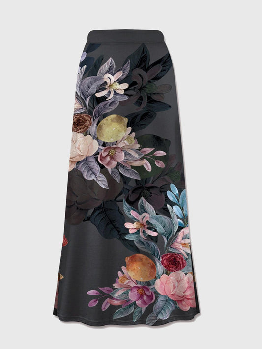 Printed Elastic Waist Midi Skirt Carauana Store