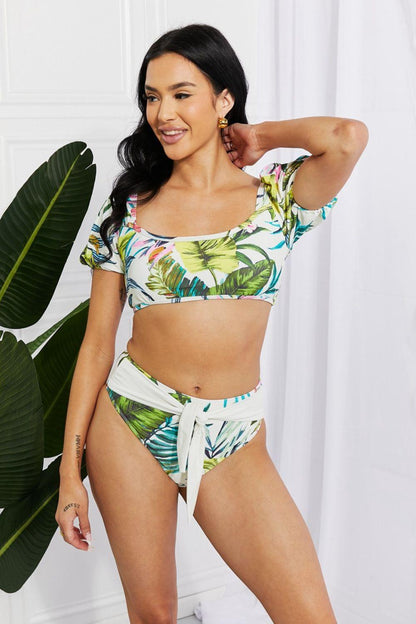 Marina West Swim Vacay Ready Puff Sleeve Bikini in Floral Carauana Store