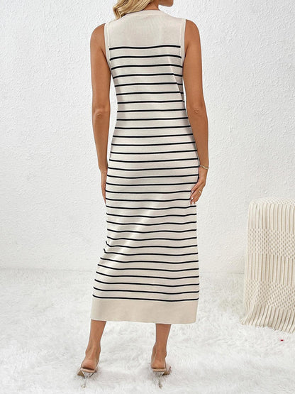 Round Neck Sleeve Midi Knit Dress Carauana Store