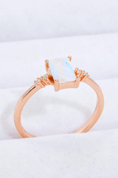 Rectangle Natural Moonstone Ring Carauana Store