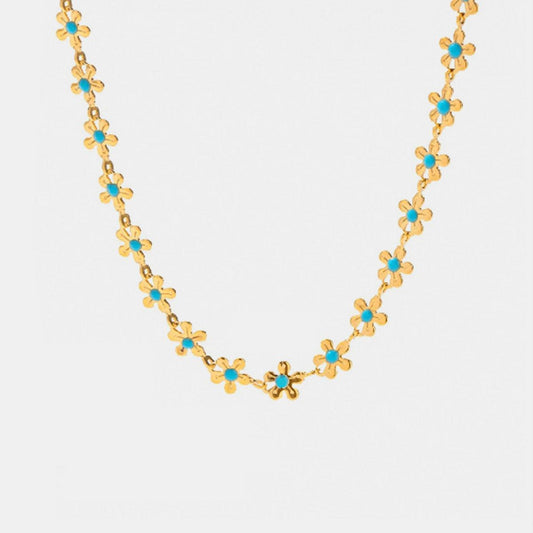 Titanium Steel Drip Oil Flower Necklace Carauana Store