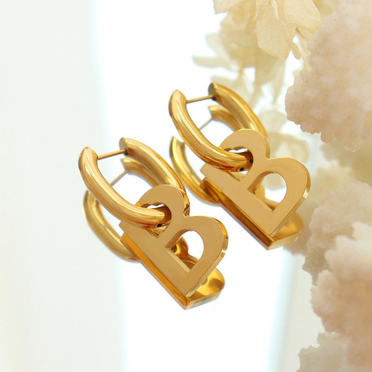 Letter B Titanium Steel Earrings Carauana Store