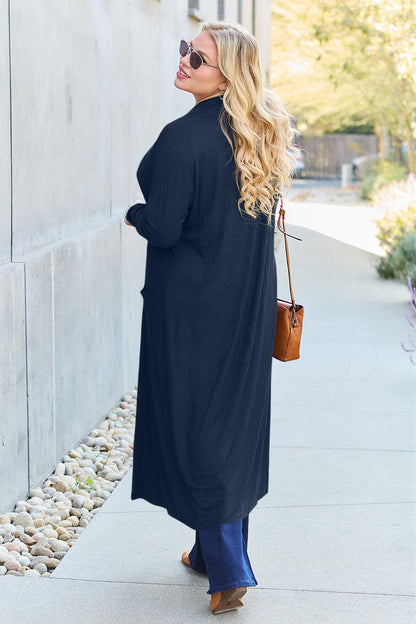 Basic Bae Full Size Open Front Long Sleeve Cover Up Carauana Store
