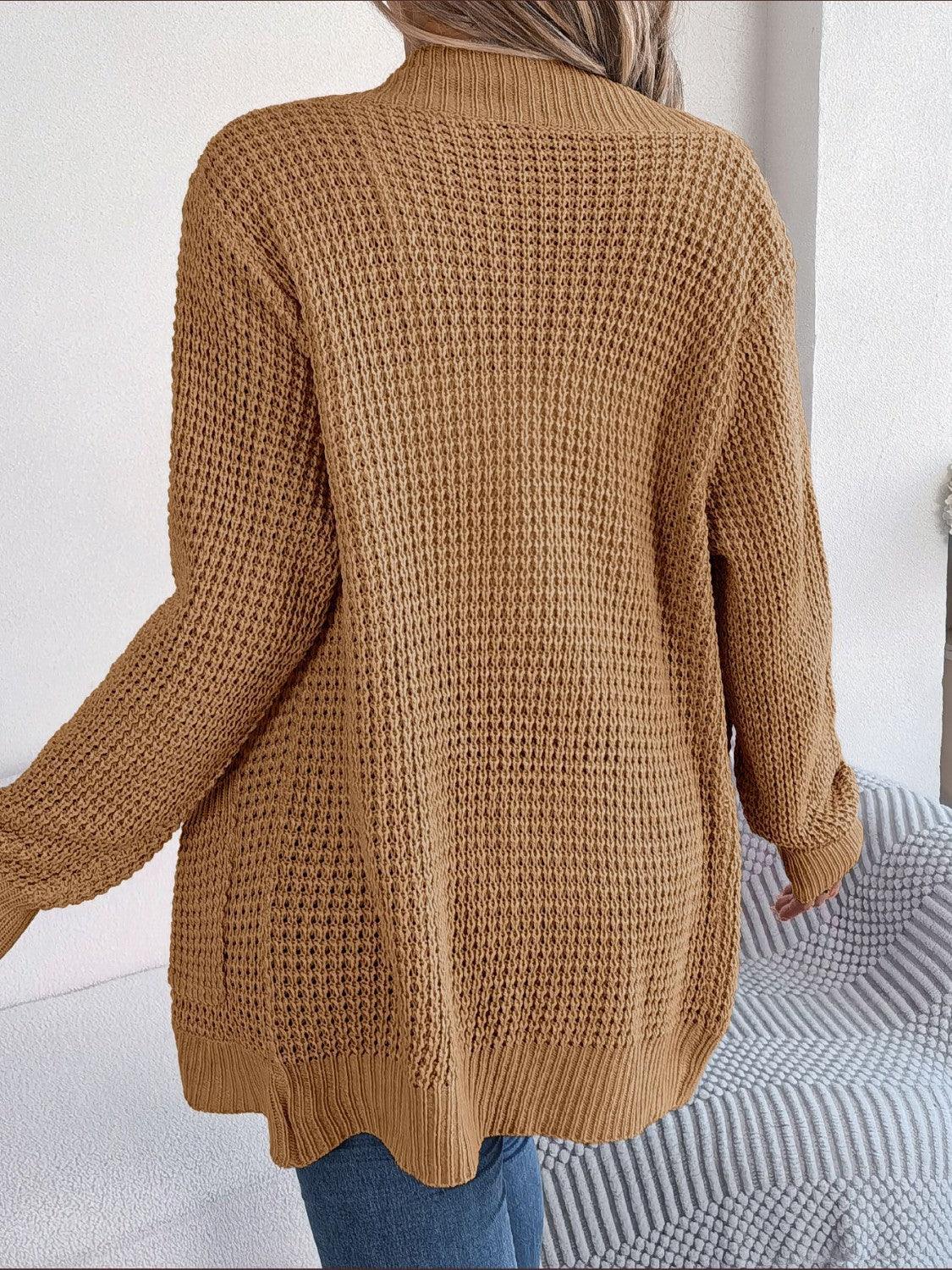 Open Front Long Sleeve Cardigan with Pockets Carauana Store